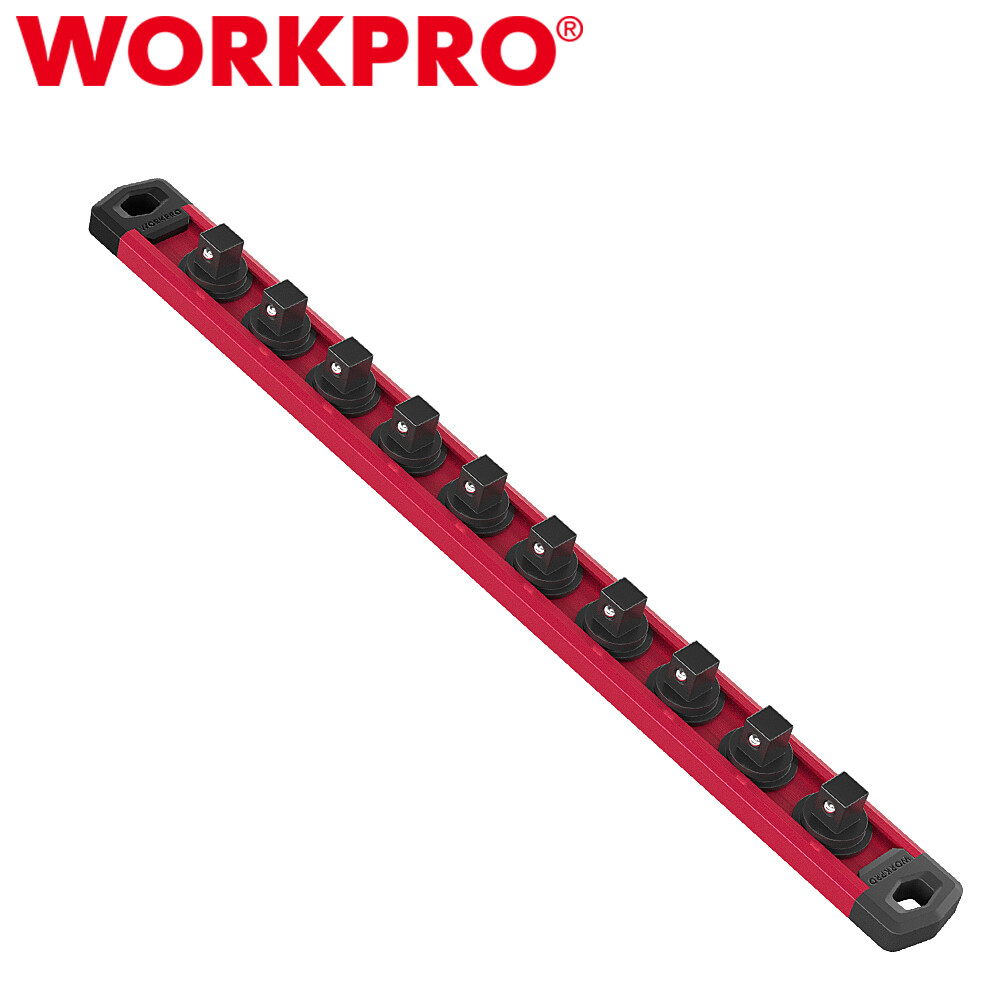 WORKPRO Magnetic Socket Organizer 1/2 Drive Socket Rail Heavy Duty Socket Holder