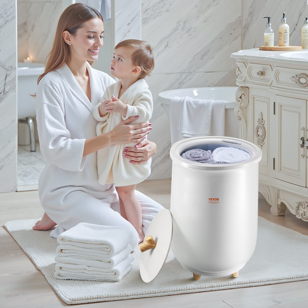 VEVOR 20L Towel Warmer Bucket with LED Light Timer and Temperature Setting Gray