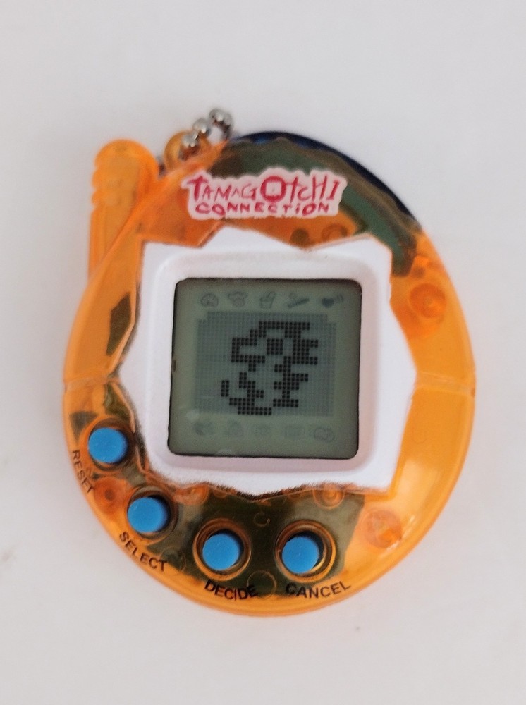 Tamagotchi Connection orange clear/transparent Tested Works