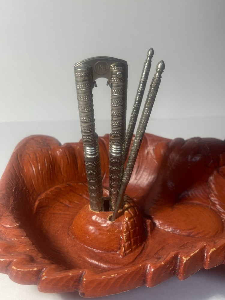 Adorable Vintage 1960's squirrel shaped nut set with tools