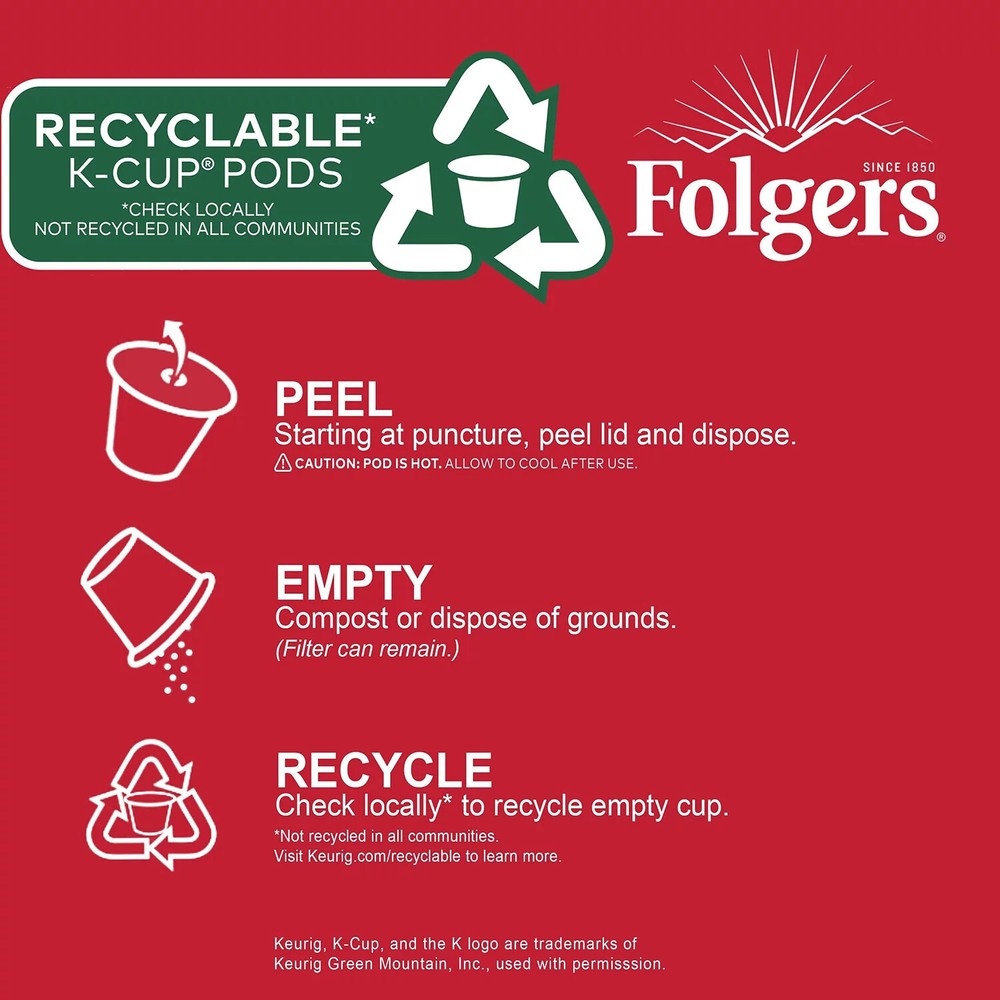 Folgers Classic Medium Roast K-Cup Coffee Pods, 100 ct.