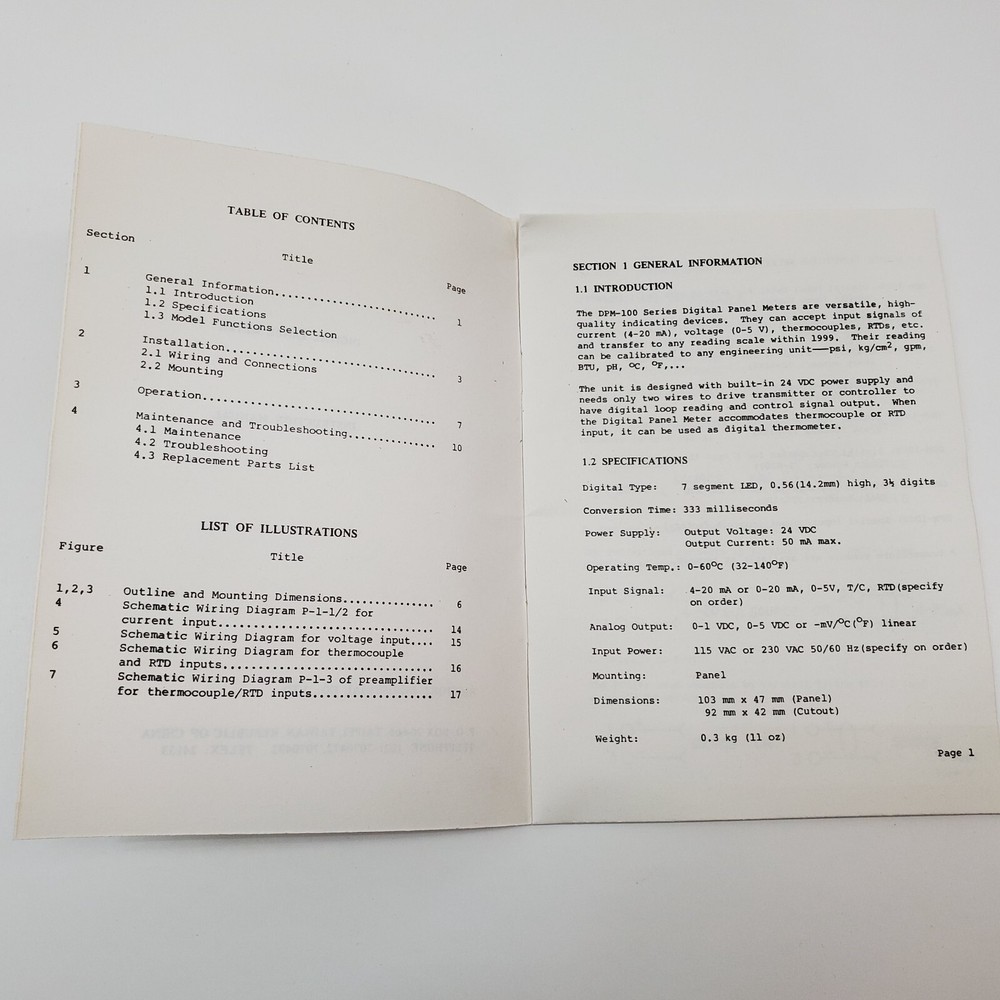 NEW Digital Panel Meter Model DPM-100P 300-1300 Richport