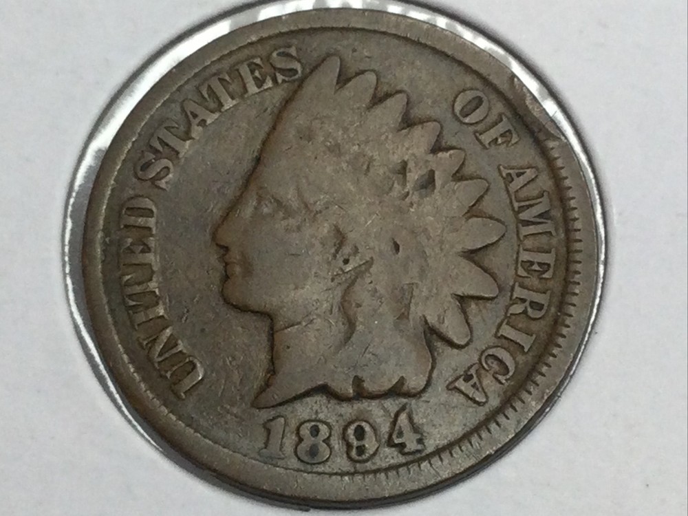 1894/94 Indian Cent repunched error