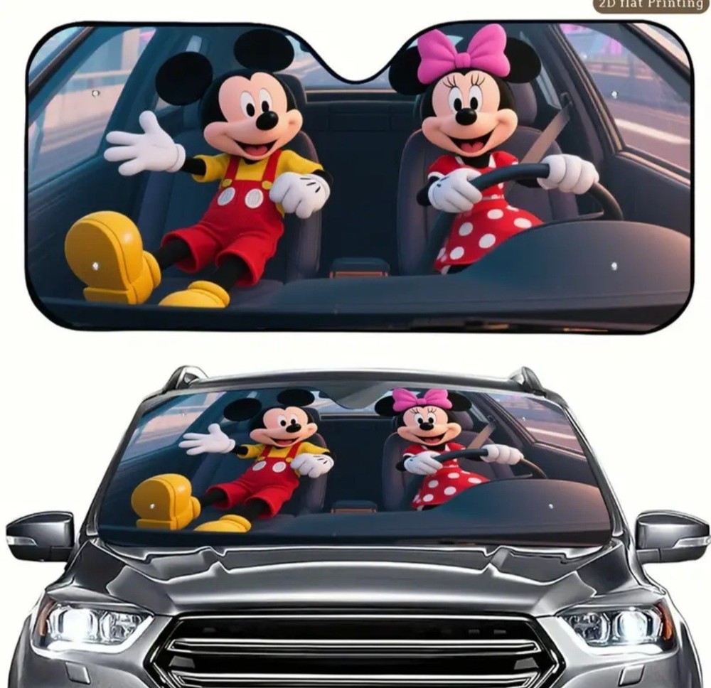 Disney Mickey Mouse & Minnie Car Sunshade,Windshield Protector.