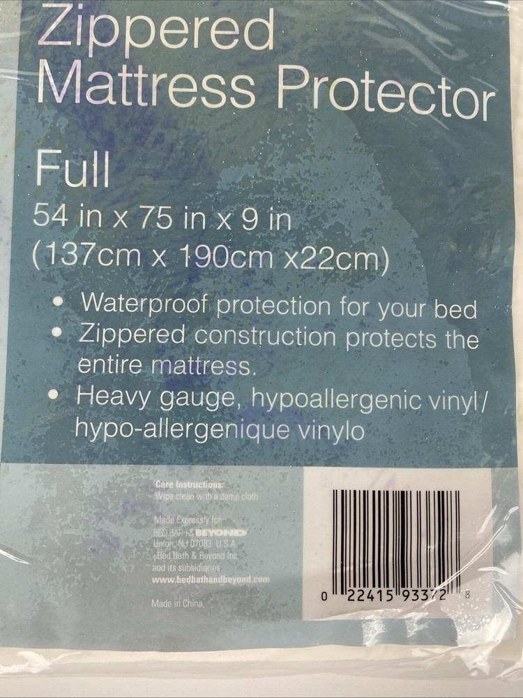 Full Size Hypoallergenic Vinyl Zippered Mattress Protector - Bed Bath & Beyond