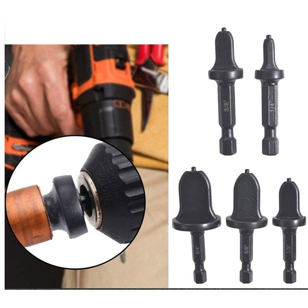5 Pcs Air-Conditioning Copper Pipe Drill Bit Flaring Set Flaring Swaging Tool