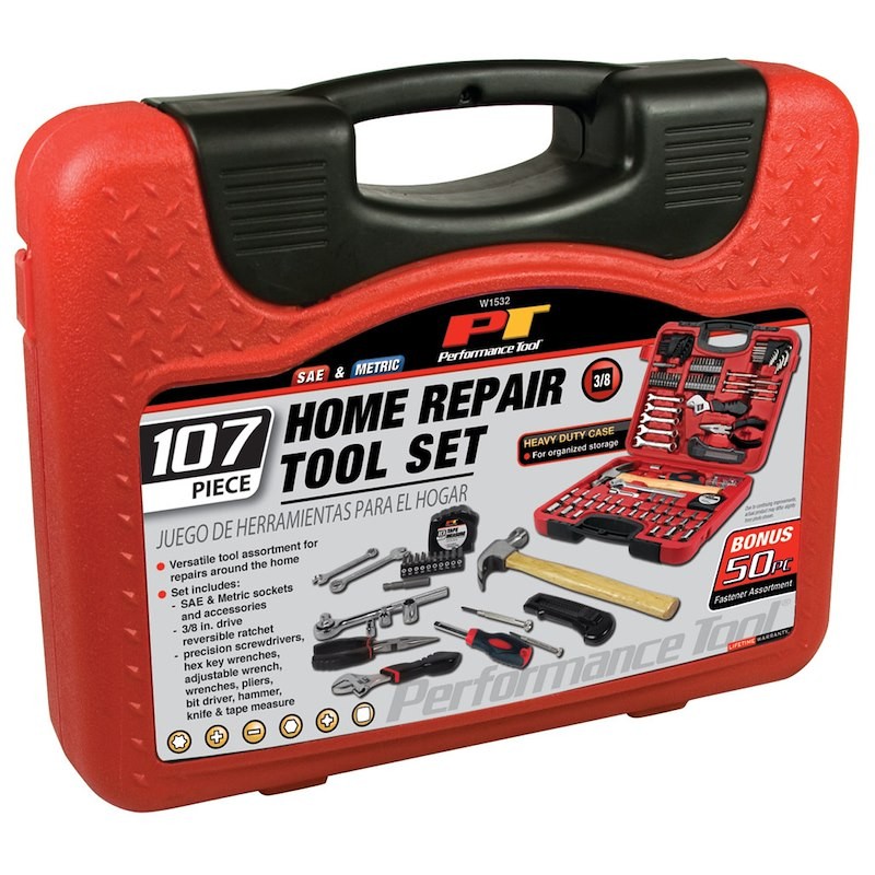 Performance Tool W1532 Tool Set; For General Work; 107 Piece Set; With Ratchet/