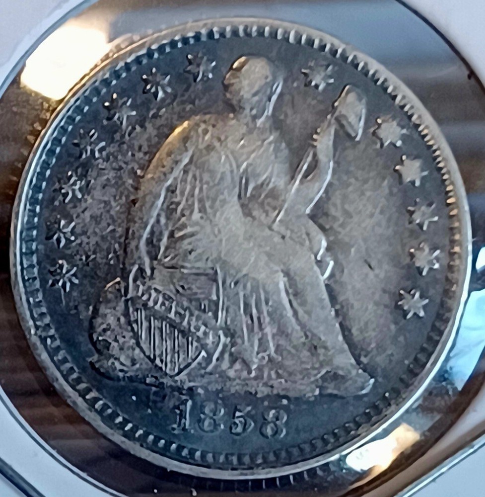 1858 Seated Half Dime With Rim Toning-High End Example