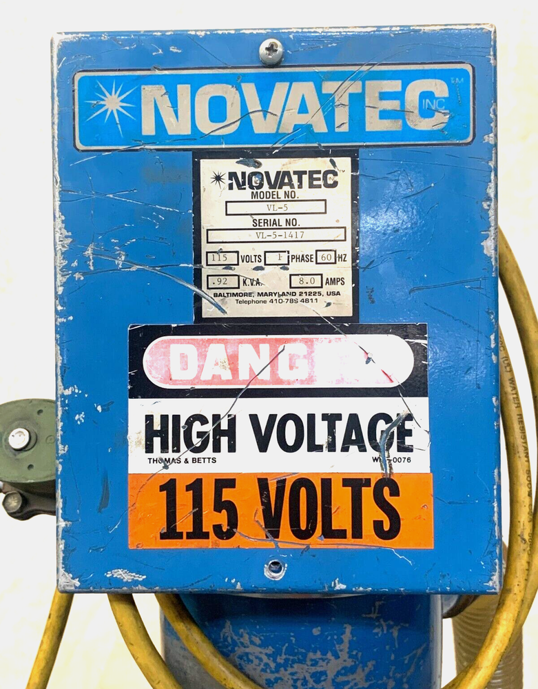 NOVATEC HOPPER W/ ROLLING STAND & DESICCANT DRYER W/ DISPLAY CONTROL PANEL