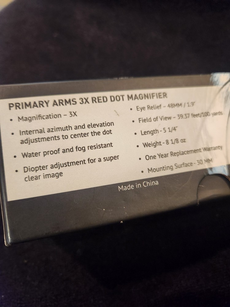 Primary Arms 3X Red Dot Magnifier New Black Nice