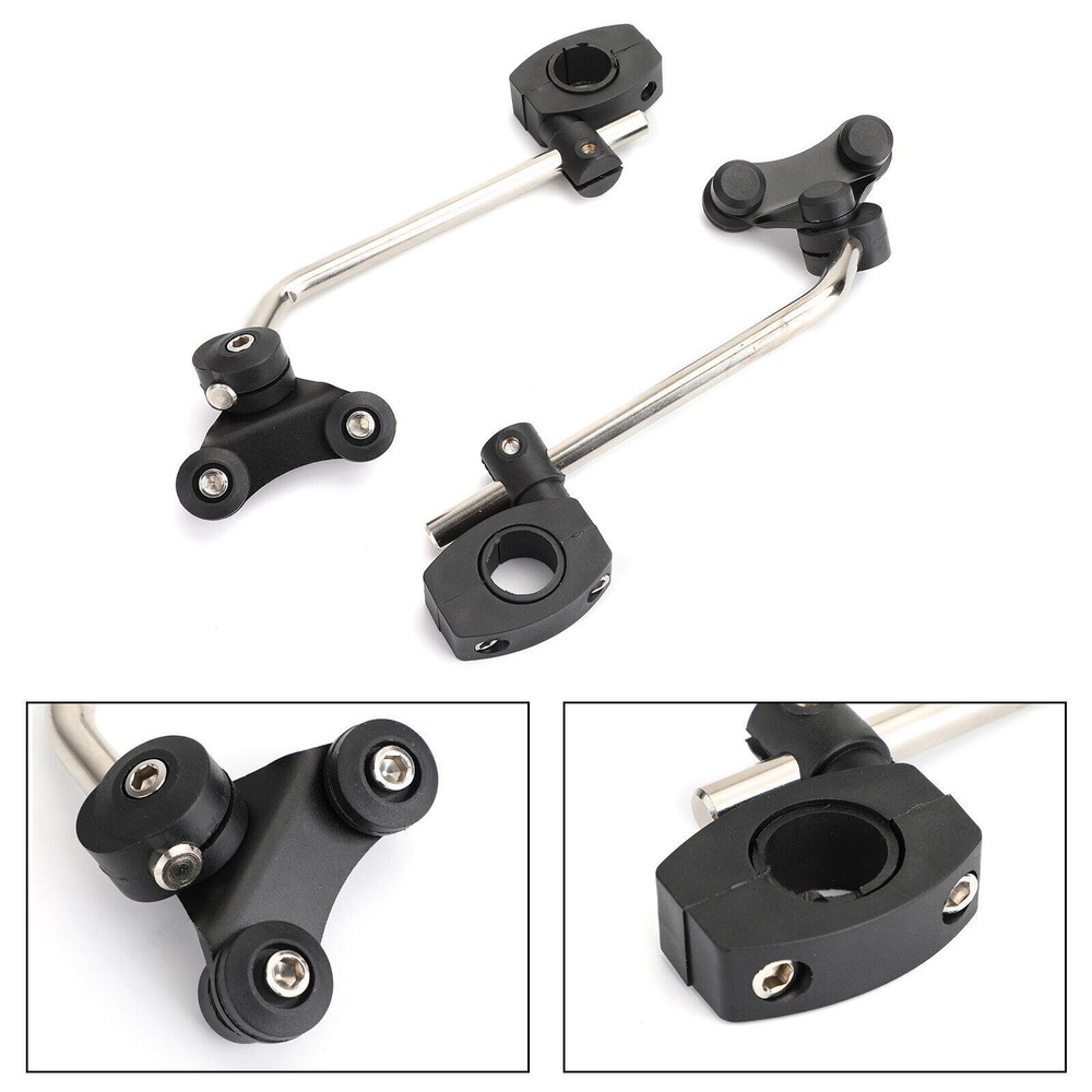Windscreen Bracket 7/8" 22mm Standard Handlebar Windshield Mount Clamp BLK