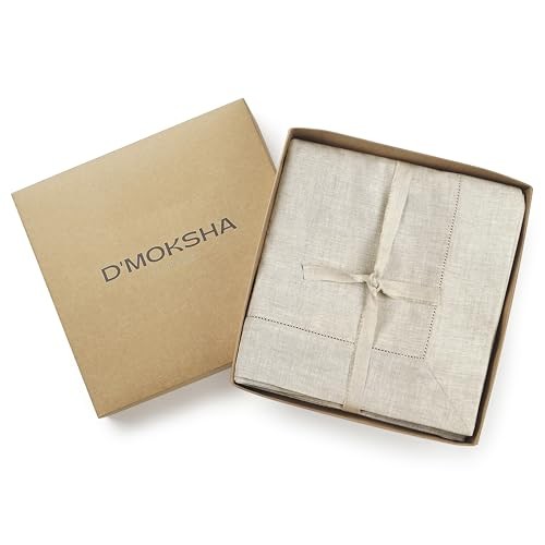 Light Natural Linen Tablecloth for 90" x 60" (Rectangular) 04 - Light Natural