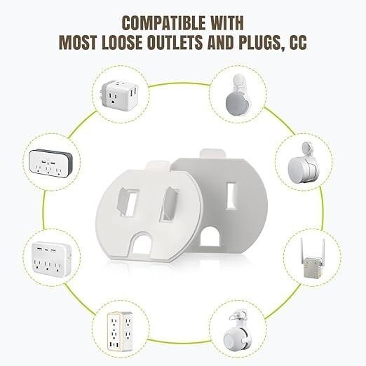 Loose Outlet Plug Fix, 12 Pack Plastic Snug Plug Socket Secured Compatible with