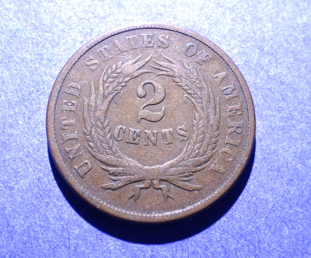 1868 Two Cent piece Fine PRICE DROP