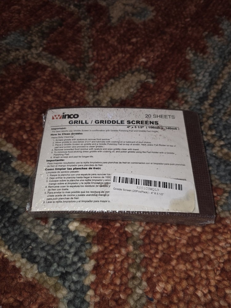 Winco 4 X 5.5 Grill Griddle Screens - 20 Pack