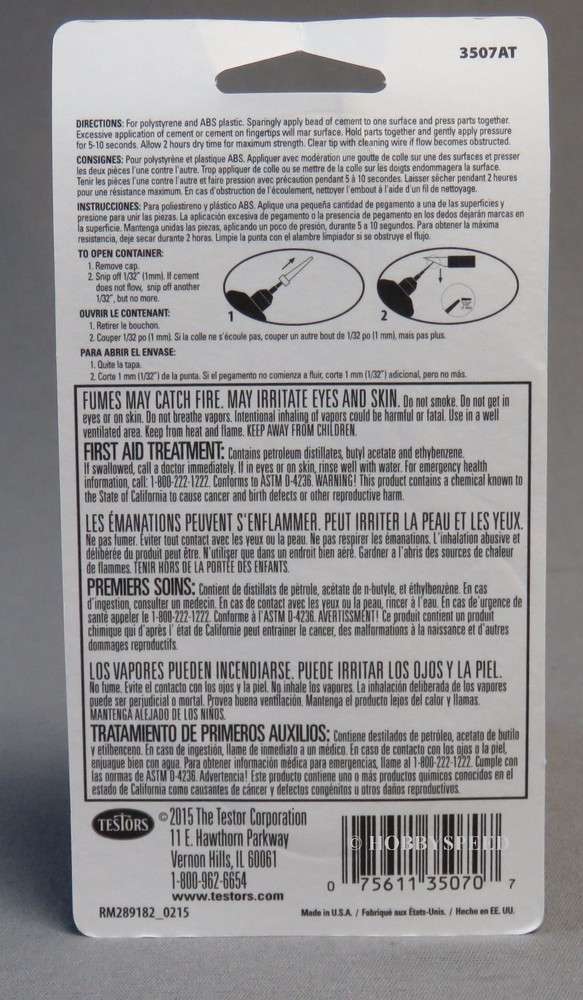 TESTORS LIQUID CEMENT PRECISION plastic model glue adhesive TES3507 TES281216