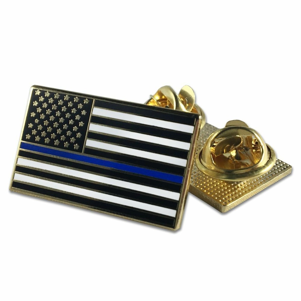 Blue Line American Flag Lapel Pin