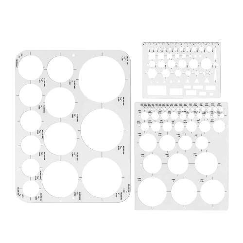 3 Pack Circle Template Round Stencil for Drafting Building Formwork Drawing