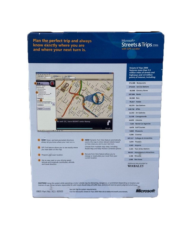 Microsoft Streets & Trips 2006 w/GPS Locator Navigation Software for PC New Seal