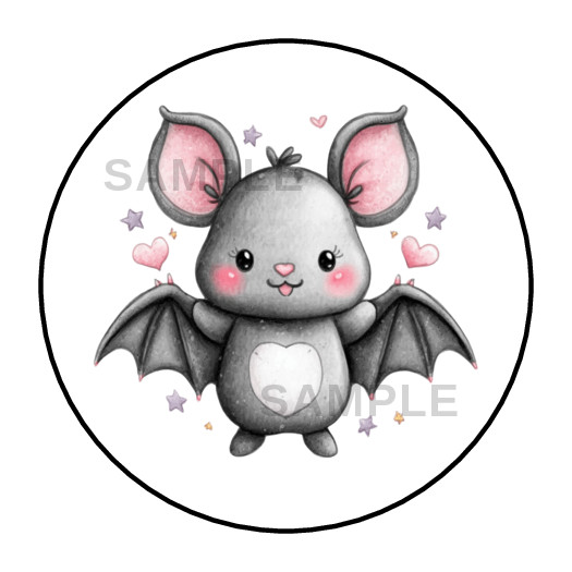 30 Cute Halloween stickers labels tags envelope seals Bat