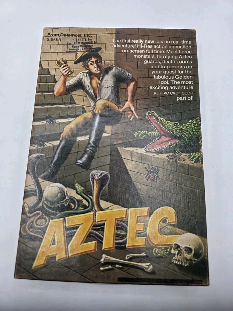 1982 Aztec (Adventure) Commodore 64 Diskette Datamost & Paul Stephenson Rare Cib