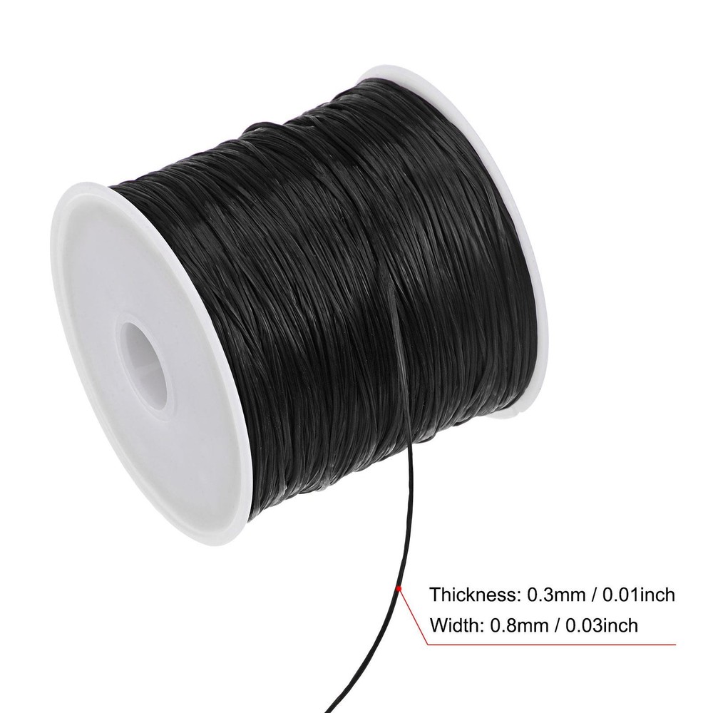 Elastic Cord DIY Making Stretchy String Craft Wire, Black, 3 Rolls