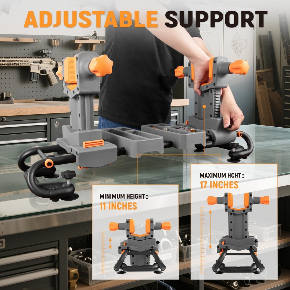 Adjustable Gun Holder - Professional Gunsmithing Tools One Size, Grey&Orange