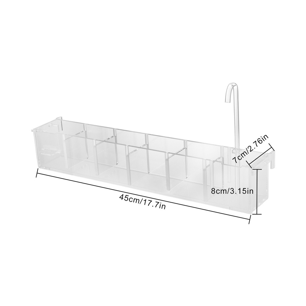 6-Grid Acrylic Aquarium External Hang-On Filter Box - Clear Design