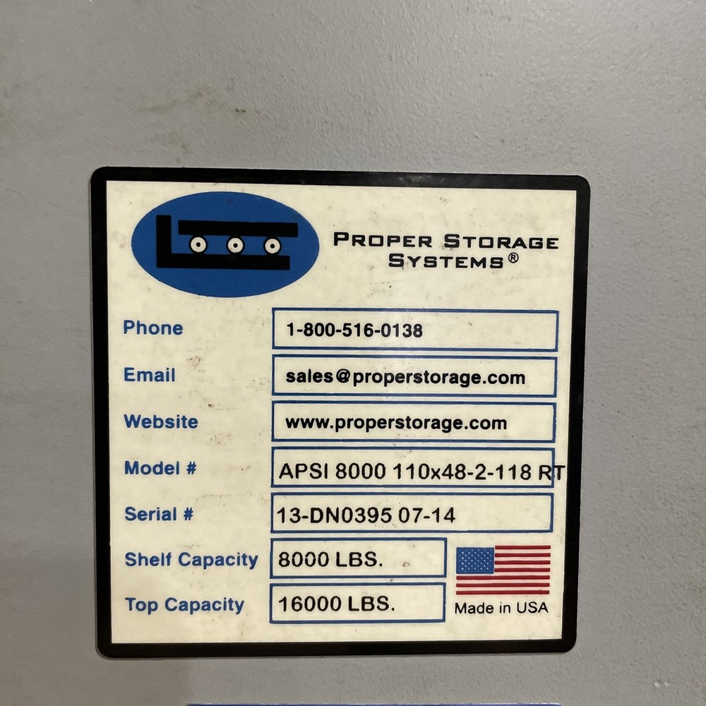 Proper Storage Systems Heavy Duty Tooling/Die/Mold Bulk Storage Rack 110”x78”