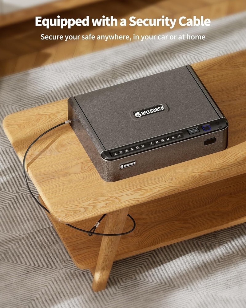 Intelligent Portable Gun Safe with Multiple Unlock Options - Ideal for Security