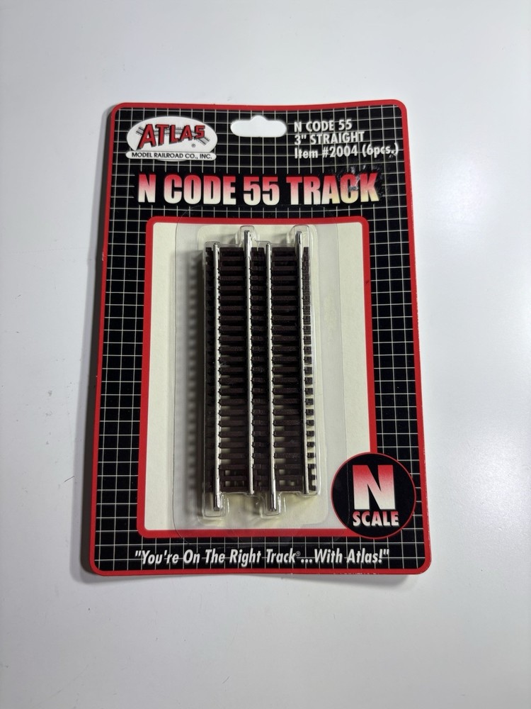 Atlas N Code 55 Track 3” Straight #2004 (6 Pack)
