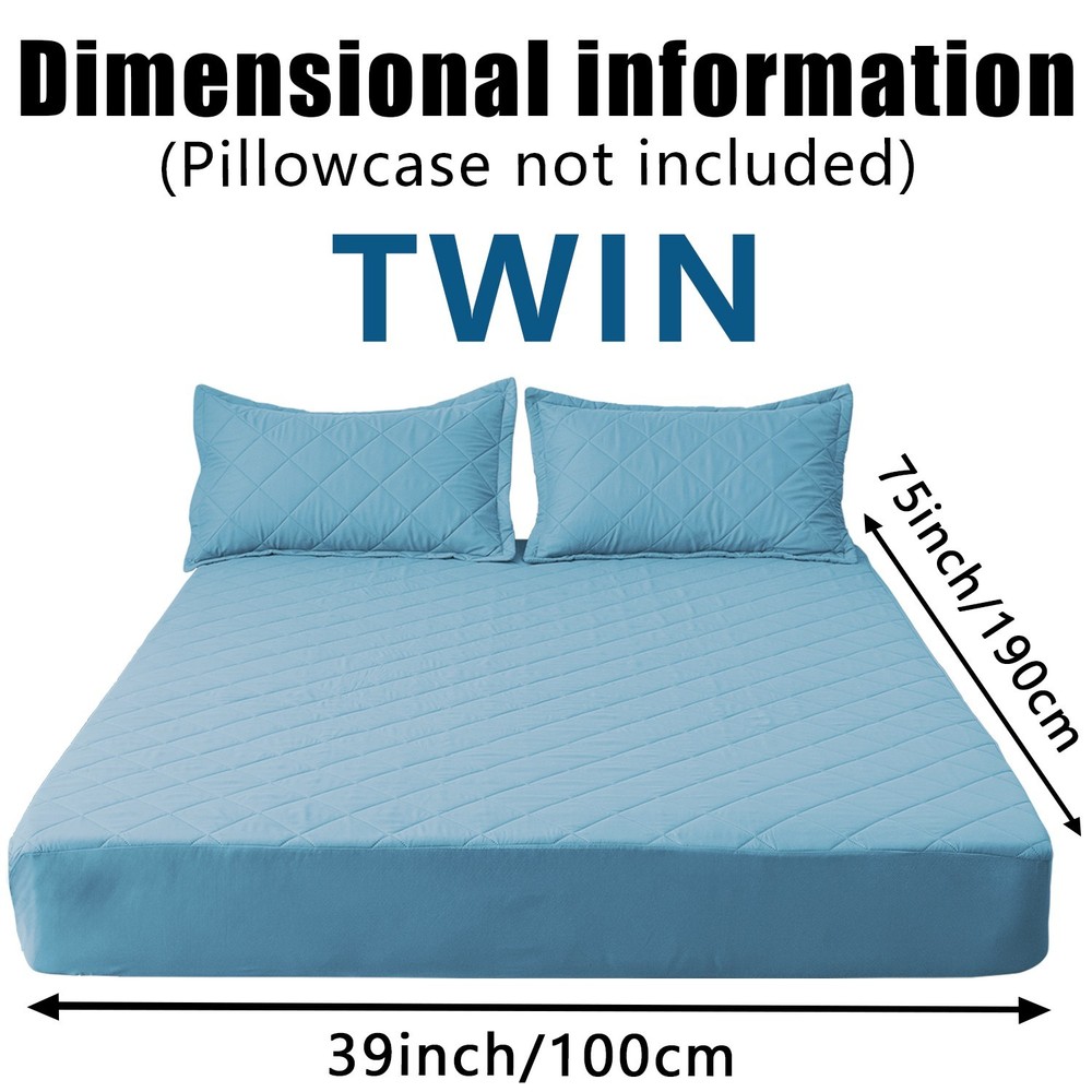 Waterproof Quilted Mattress Cover, Elastic, Soft, Comfortable & Durable