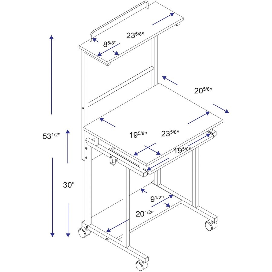 Lorell Mobile Computer Workstation (llr-18245) (llr18245)
