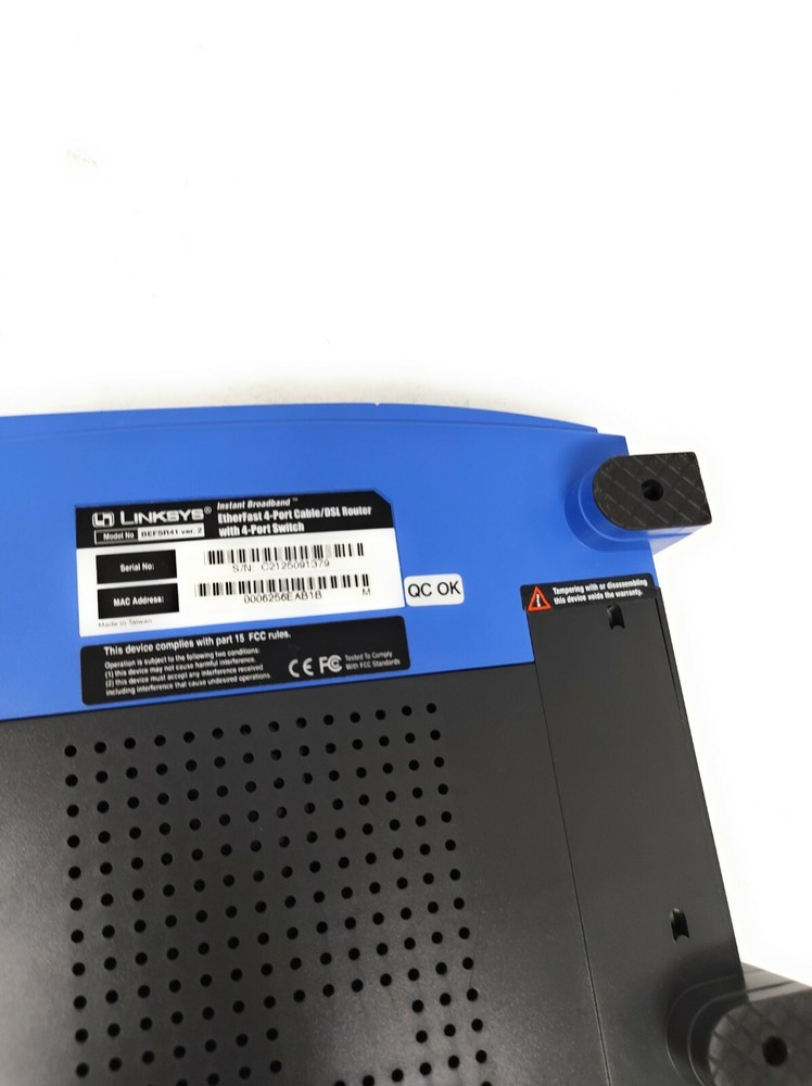 Linksys EtherFast 4-Port Cable/Dsl Wired Router BEFSR41 Ver.2