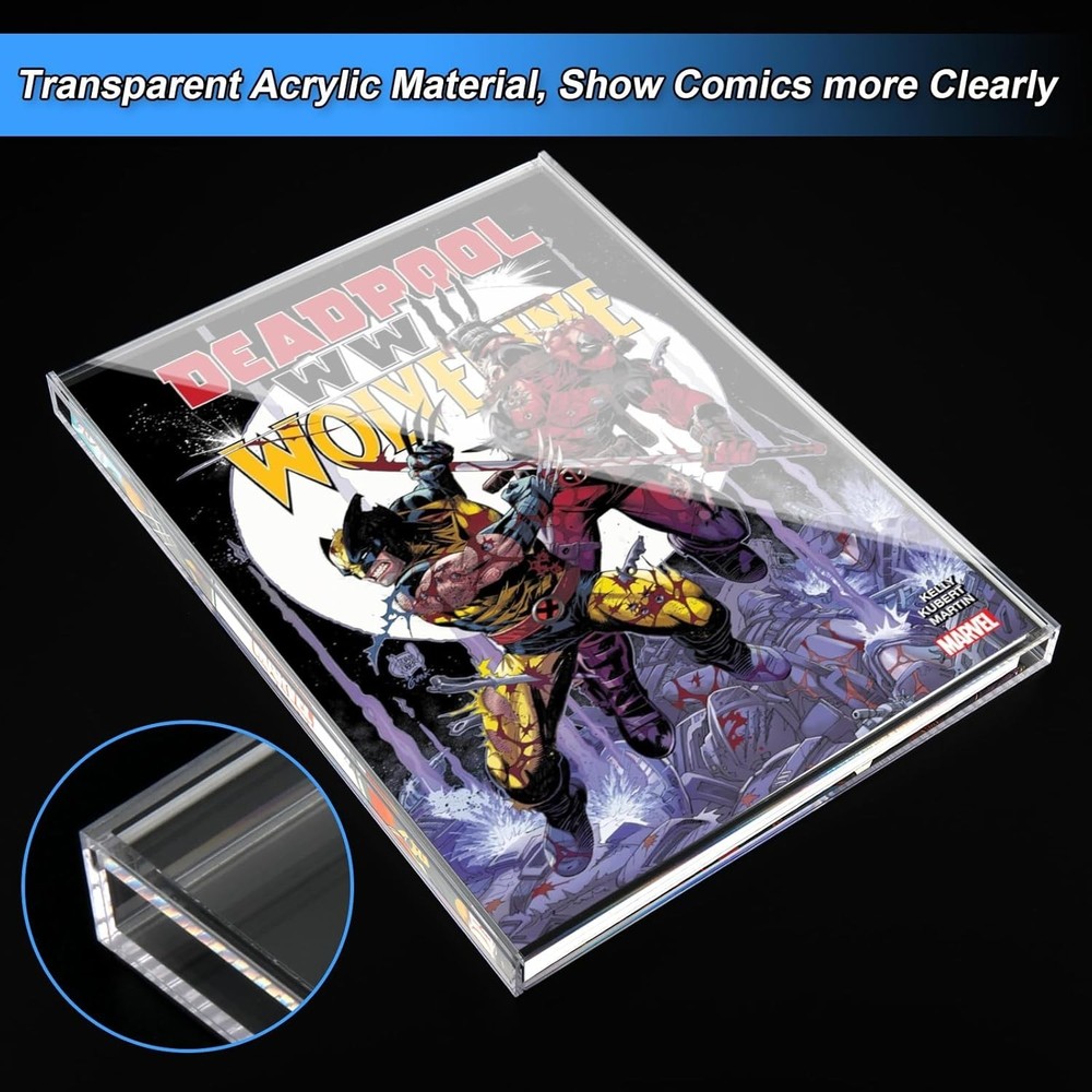 Clear Display Case for Comic Book, Acrylic Comic Book Frame Wall Mount, Colle...