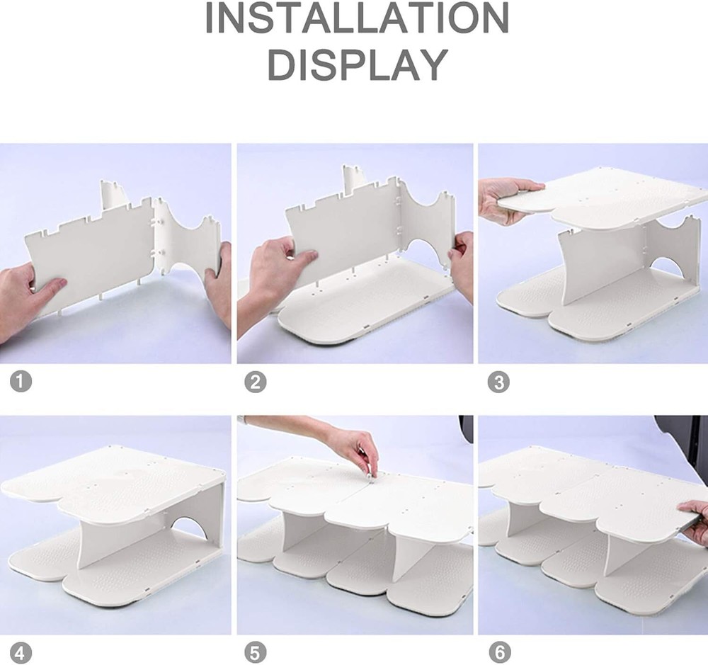 ACPOP 6-Tier Shoe Rack Storage Organizer, Adjustable 6 Layer, White