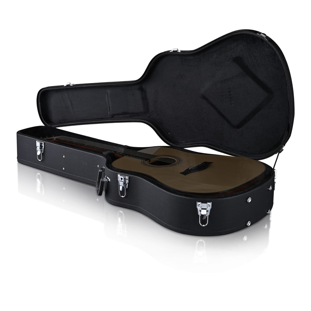 Acoustic Guitar Hard Case Wooden Hard Shell Carrying Case Lockable