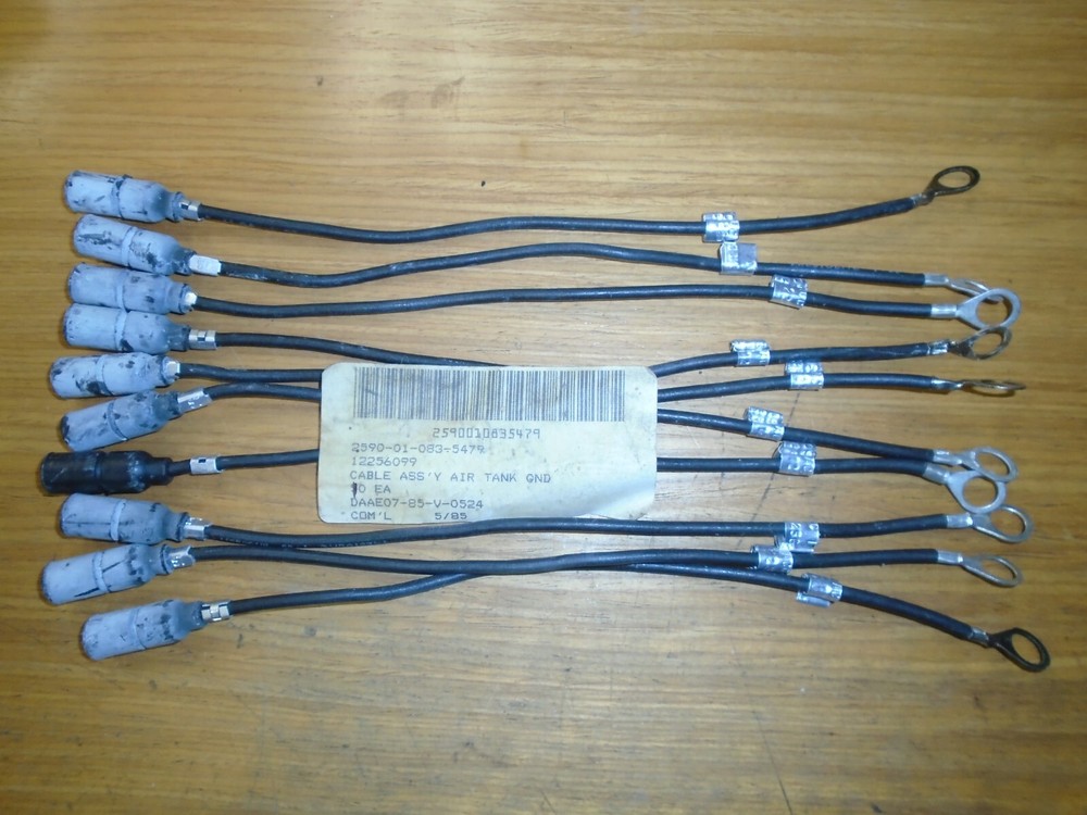 NOS! LOT OF 10 PCS! Military Vehicle Cable Ass'y Air Tank Ground  P/N:  12256099