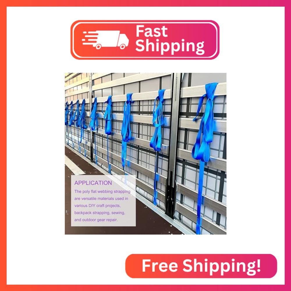 DMiotech 10 Yard x 1 1/2 Inch Width Nylon Webbing Strap Poly Flat Webbing Strapp