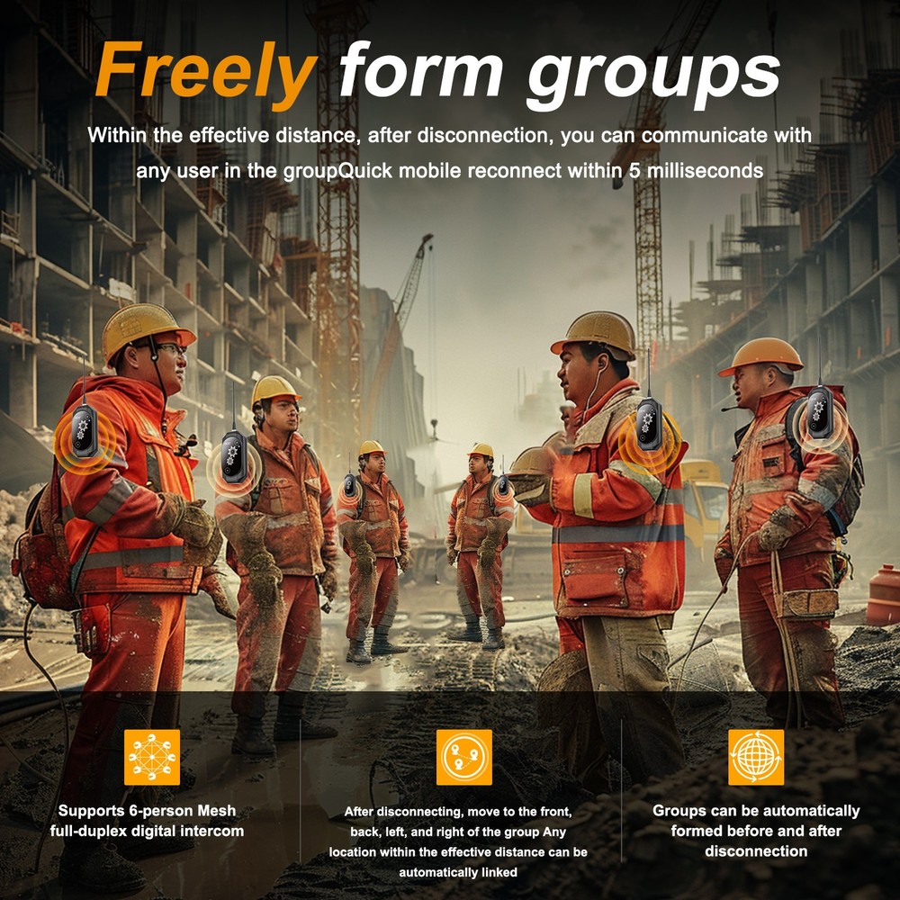 Full Deplux Mesh Bluetooth Intercom Headset Communication System for Industry