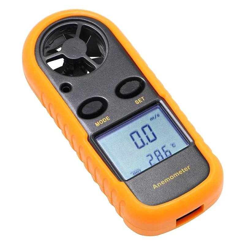 Handheld Anemometer Wind Speed Meter 30m/s Temperature Tester Backlit LCD