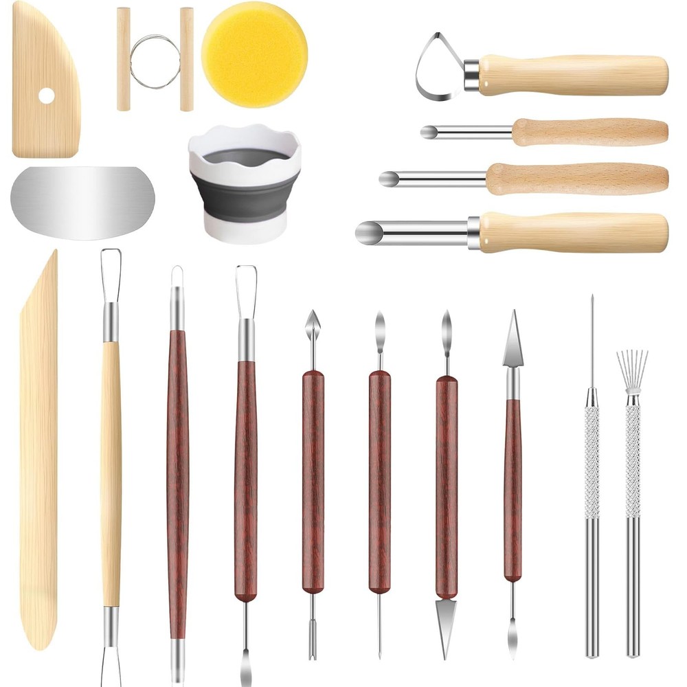 Clay Tools, 19 PCS Pottery Tools, Sculpting Tool for Pottery for Ceramic Craf...