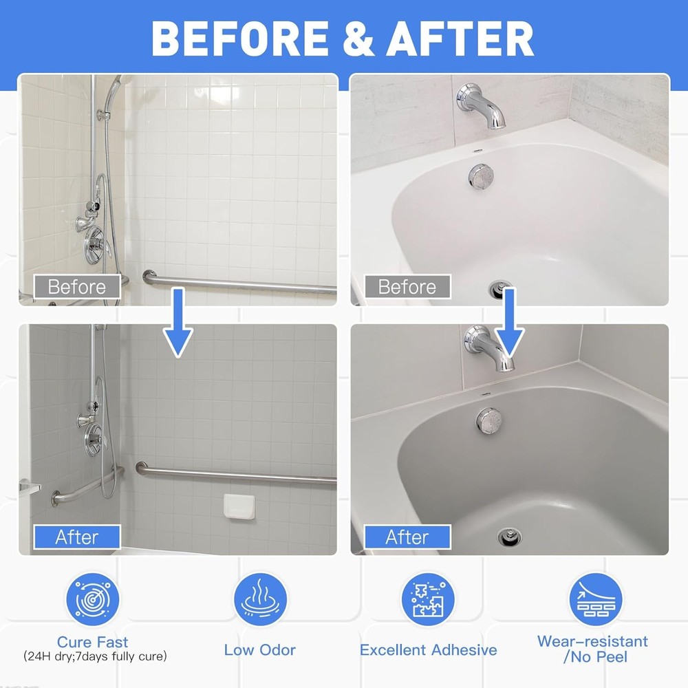 Bathtub Tile Paint 16.5 fl oz, water-based formula, low odour