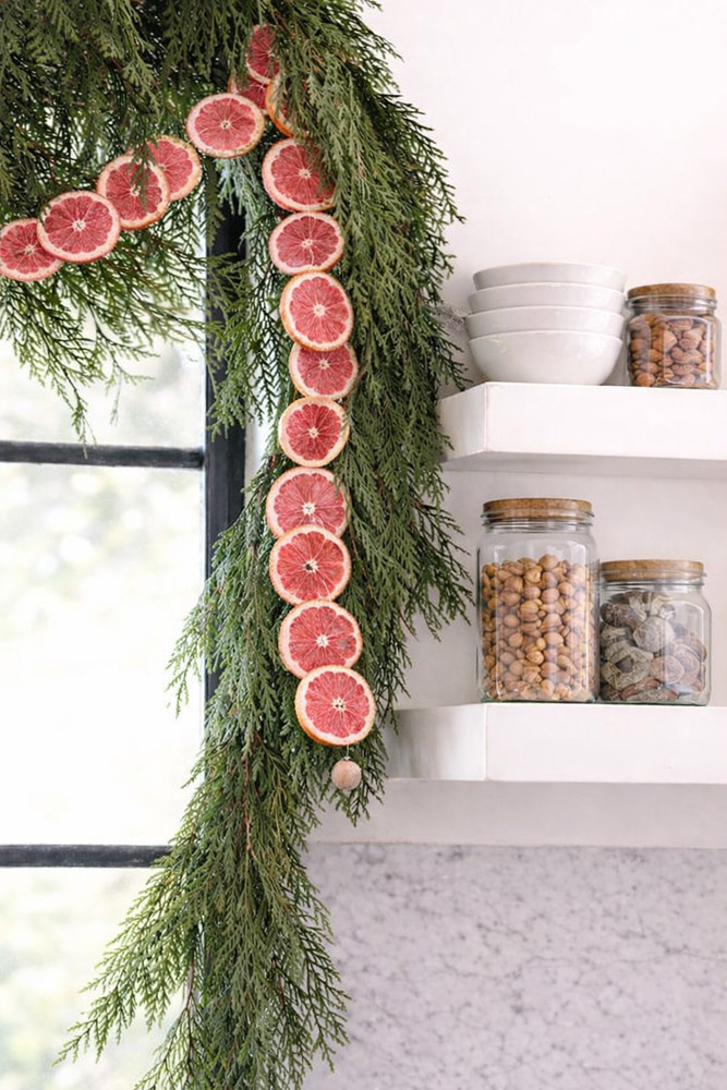 Dried Grapefruit Garland Pre-Made | Premium Dried Grapefruit Citrus Decor