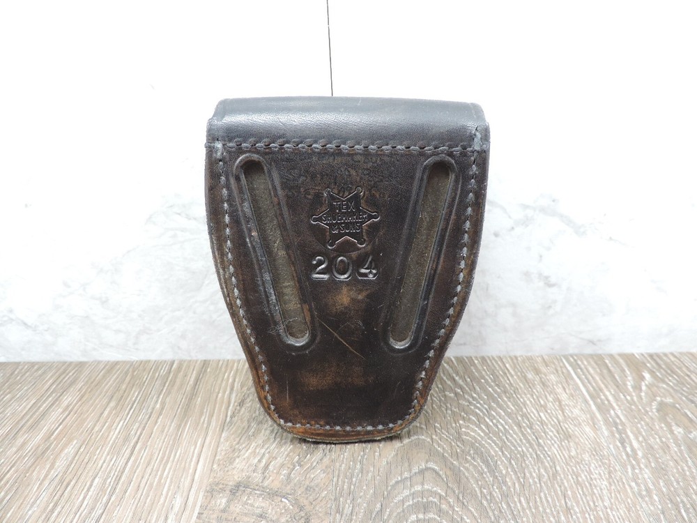 Tex Shoemaker & Sons Brown Leather Handcuff Holder 204