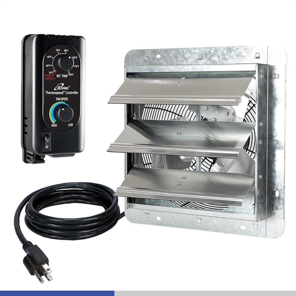 Powerful 960 CFM Wall Mounted Exhaust Fan with Variable Speed & Thermal Control