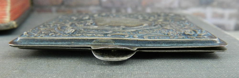 Antique Repousé Sterling Silver Hinged Purse / Pocket Note Book