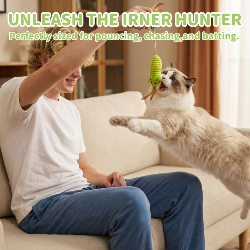 6 Pack Cat Toys Interactive for Hunting, Interactive Cat Toy with Silvervine ...