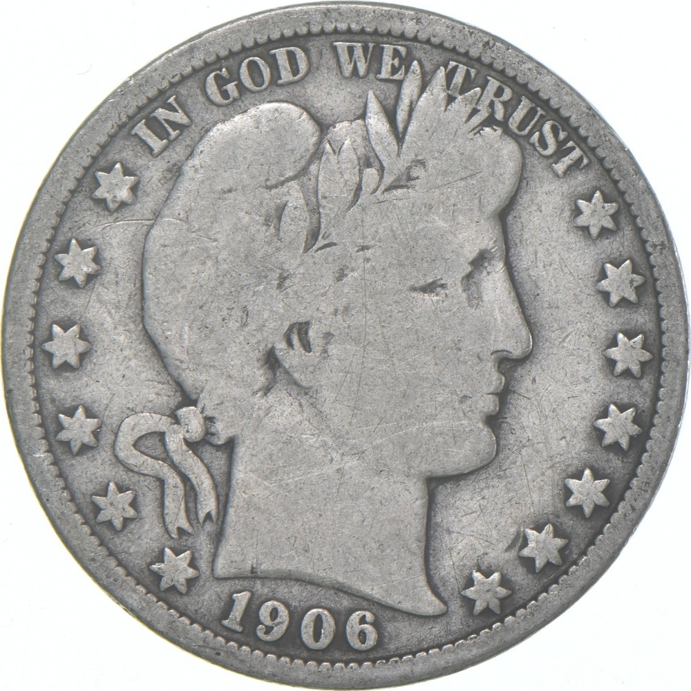 1906-O Barber Half Dollar Average Circ