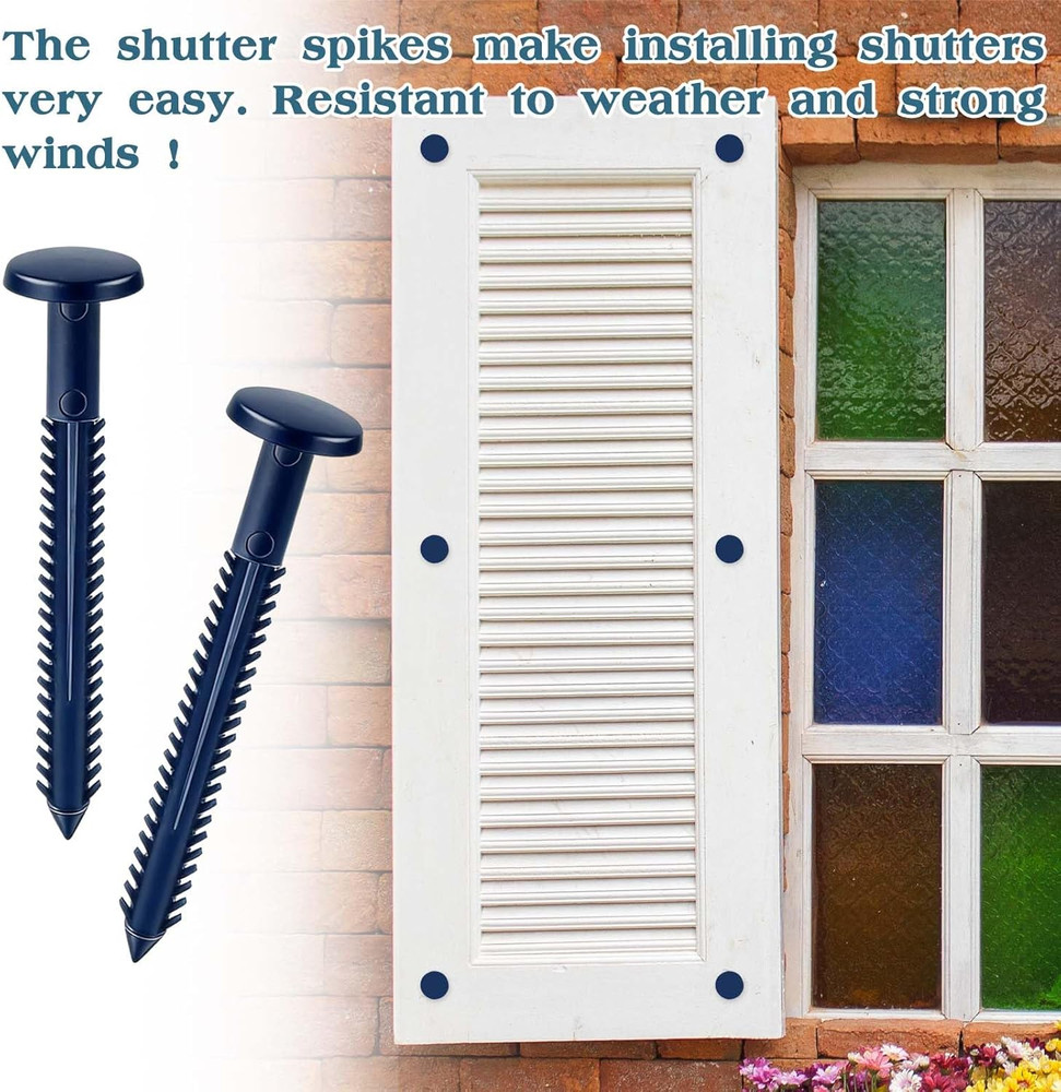60Pcs 3 Inch Vinyl Shutter Fasteners, Window Shutter Panel Pegs Shutter Screws L